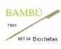 Set 24 brochetas de Bambú de 15 cms.