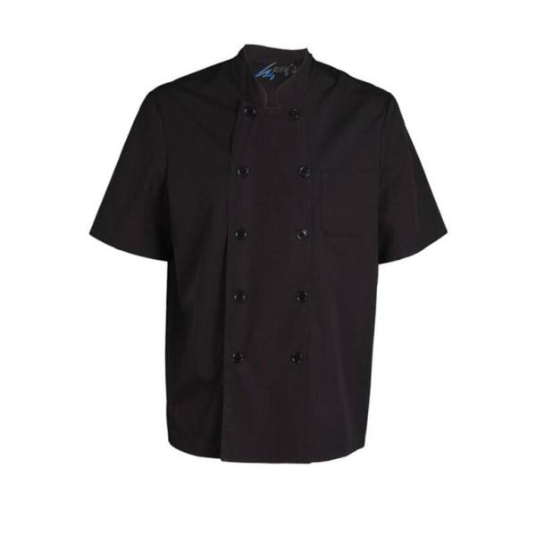 Chaqueta de cocinero negra manga corta
