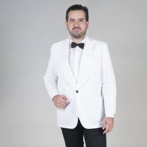 Chaqueta Smoking 1 botón blanco